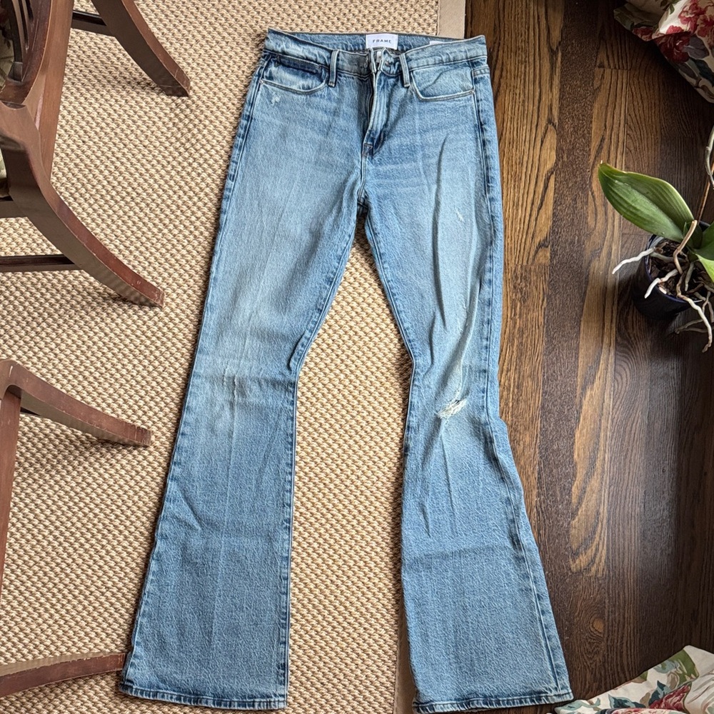 Frame Denim Light Blue Flare Jeans